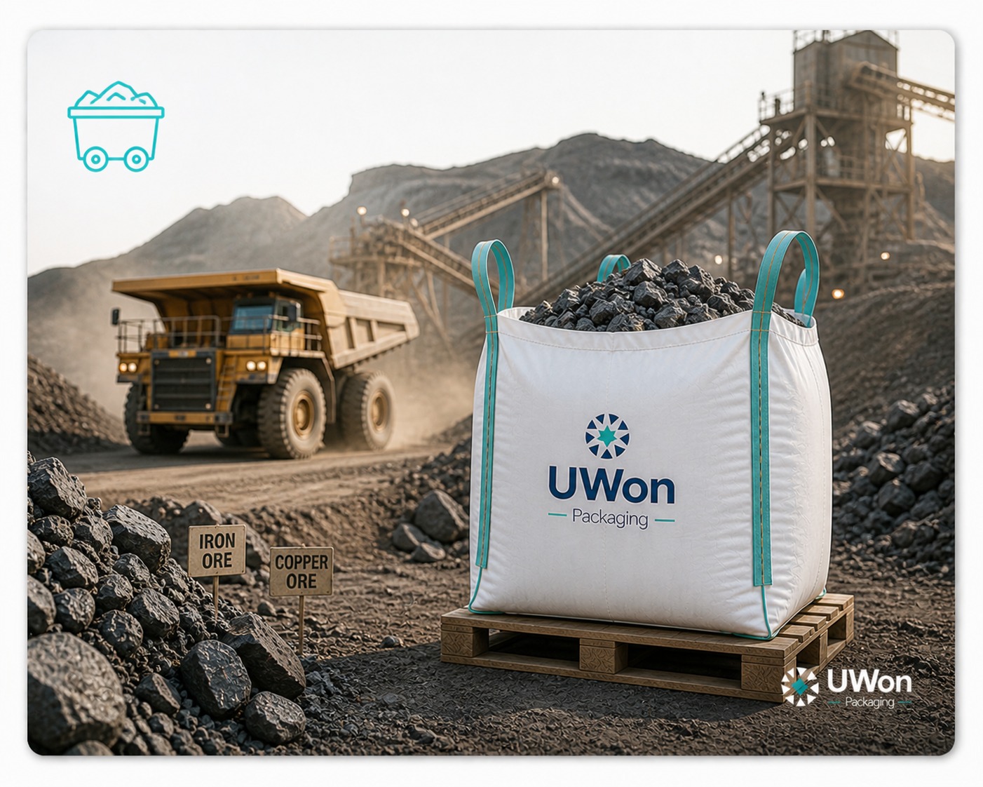 Heavy duty FIBC bulk bags for mining minerals ores and industrial materials