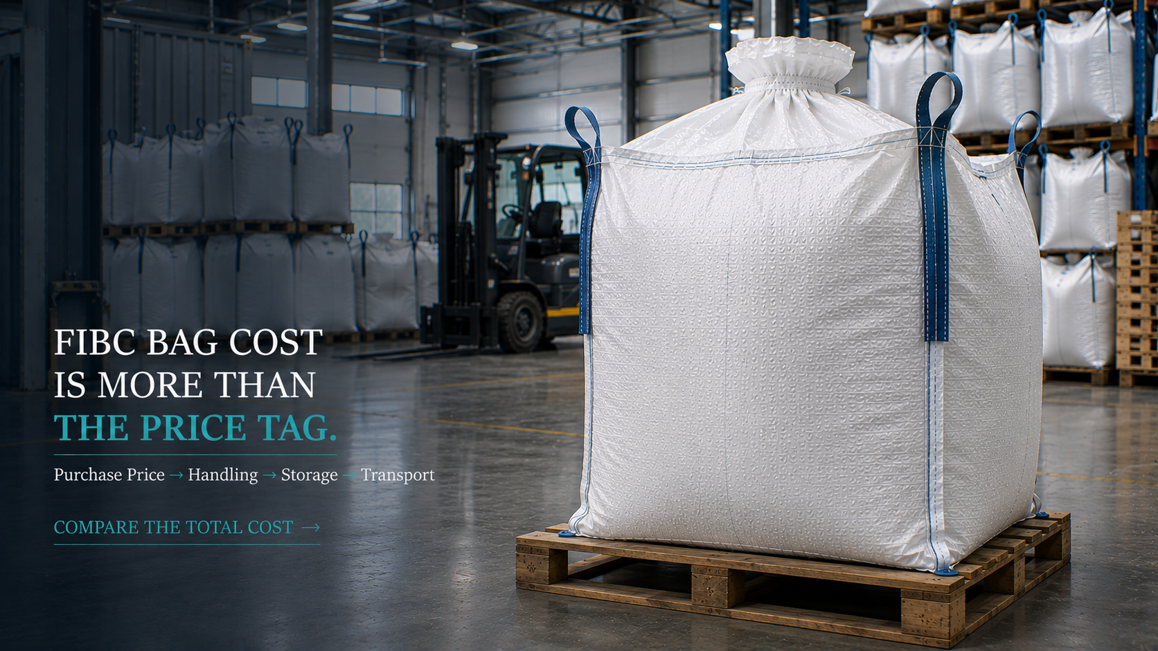 FIBC bag cost and total handling cost for bulk packaging