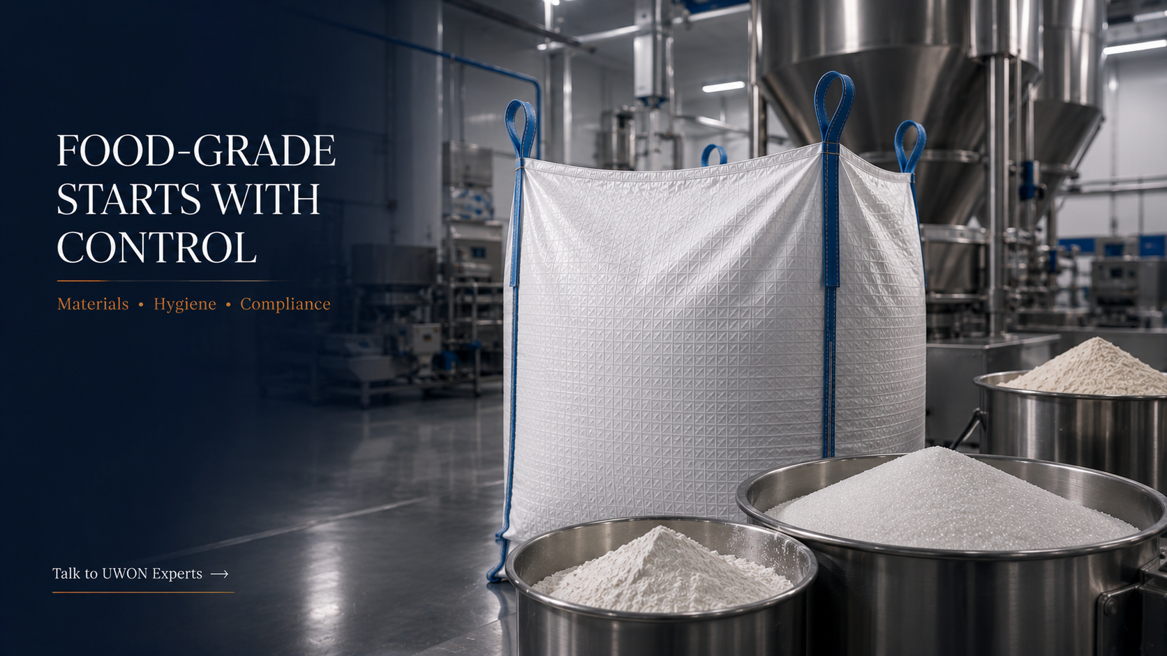 Food grade FIBC bag for food contact bulk packaging