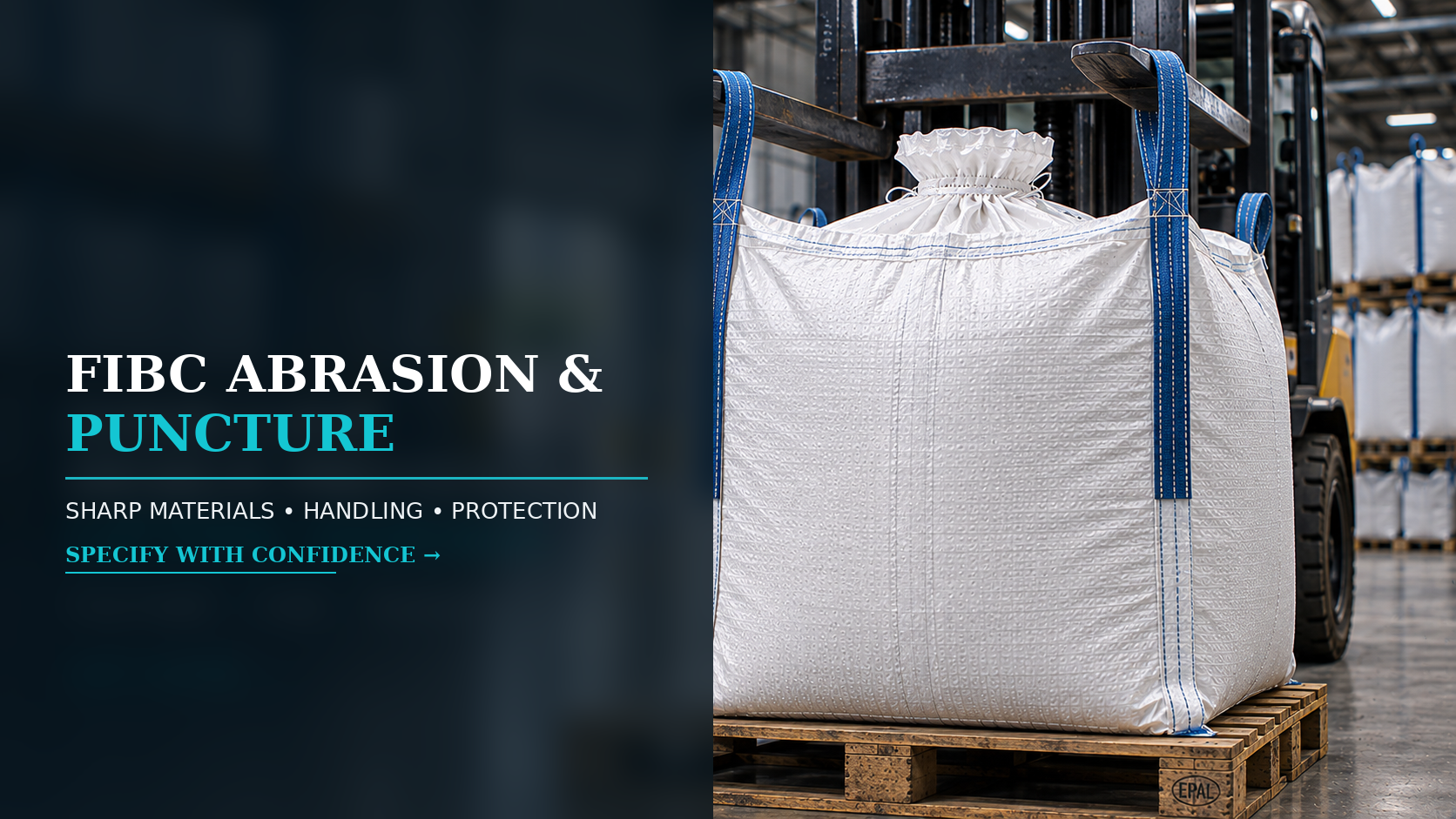 FIBC abrasion and puncture resistance for sharp bulk materials and industrial handling