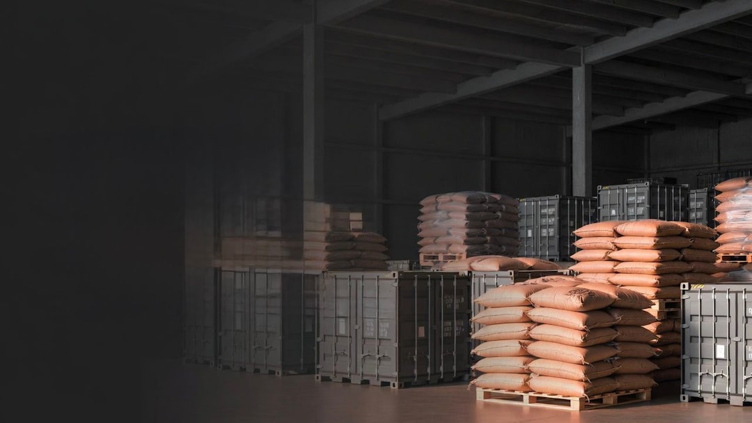 Bulk material sacks and containers in a warehouse for FIBC bulk density planning