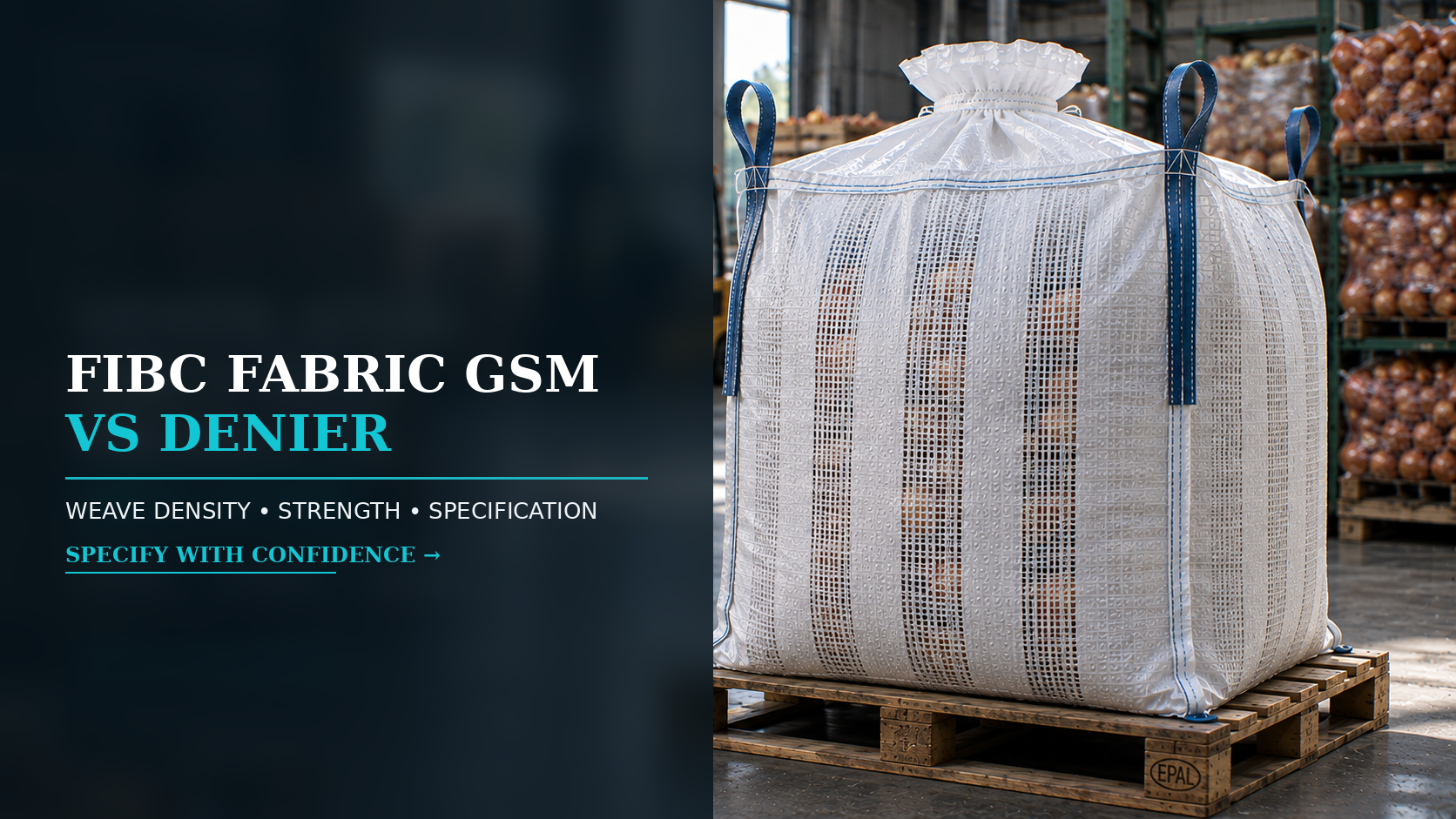 FIBC fabric GSM denier and weave density specification for industrial bulk bags