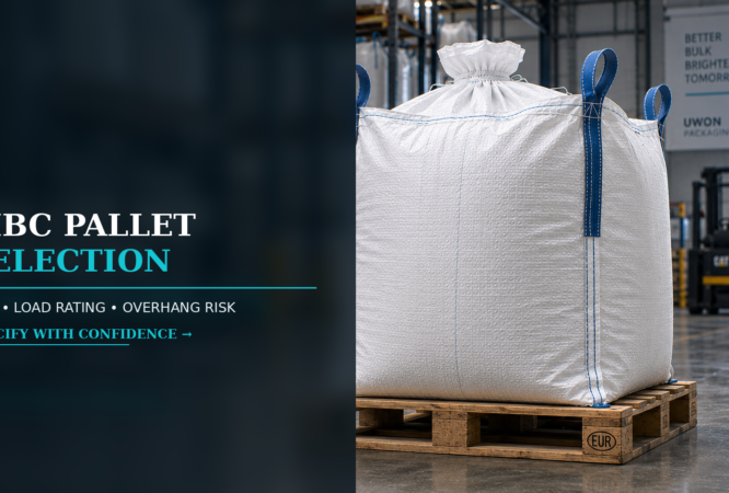 FIBC pallet selection showing bag footprint load rating and overhang risk