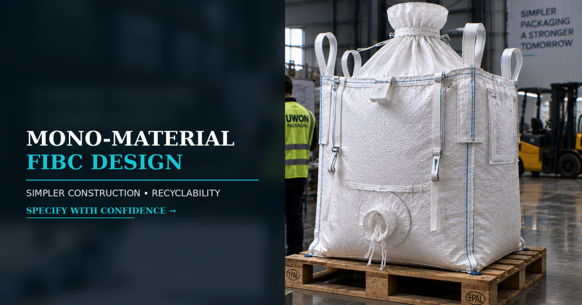 Mono-material FIBC design focused on simpler construction and recyclability