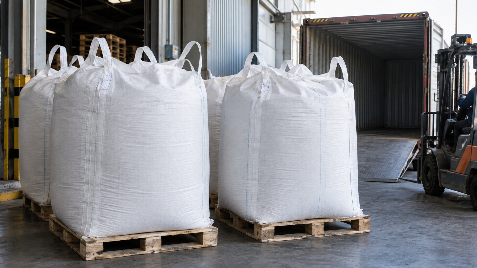 FIBC jumbo bags prepared for export logistics under EU PPWR requirements